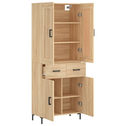 Credenza Rovere Sonoma 69,5x34x180 cm in Legno Multistrato
