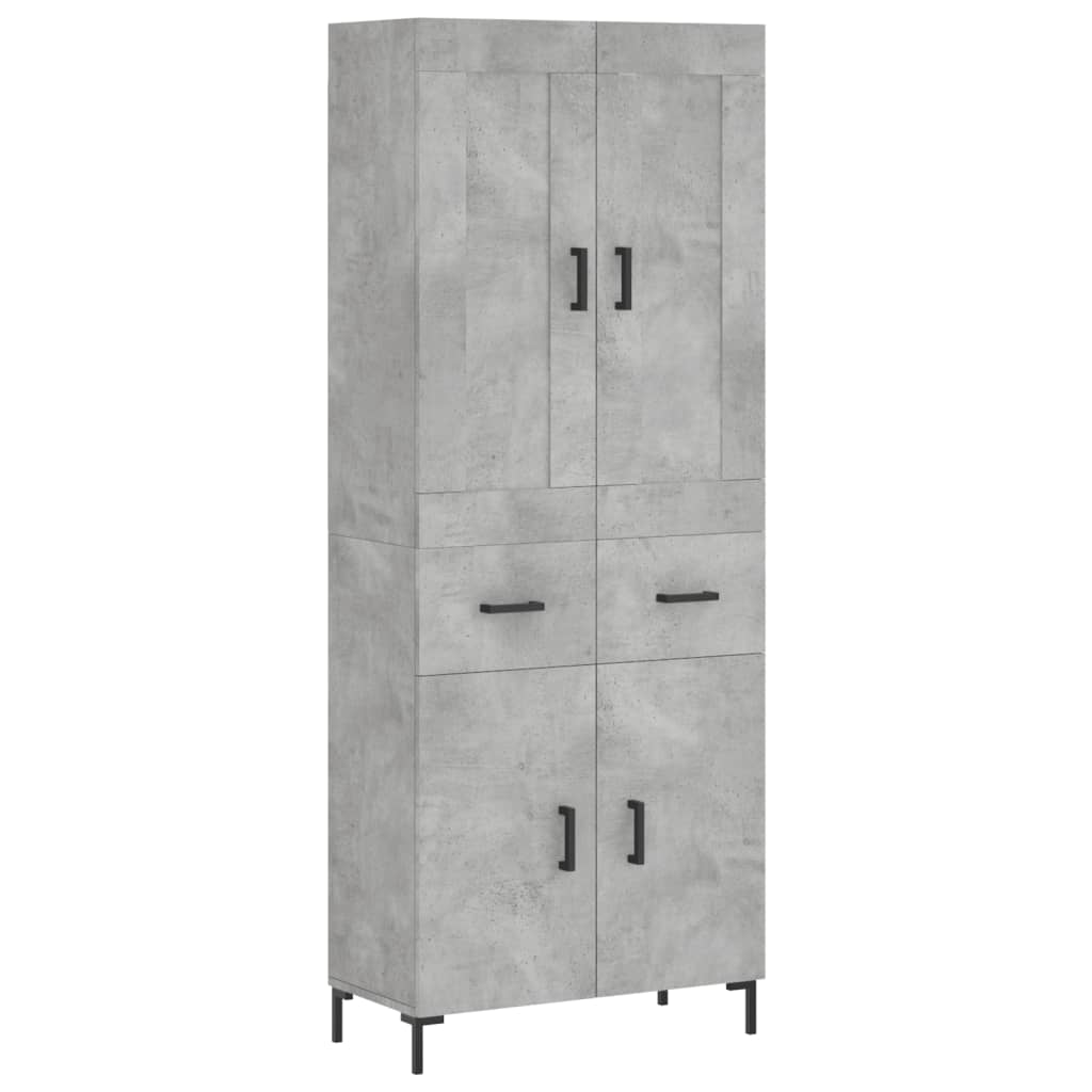 Credenza Grigio Cemento 69,5x34x180 cm in Legno Multistrato - homemem39