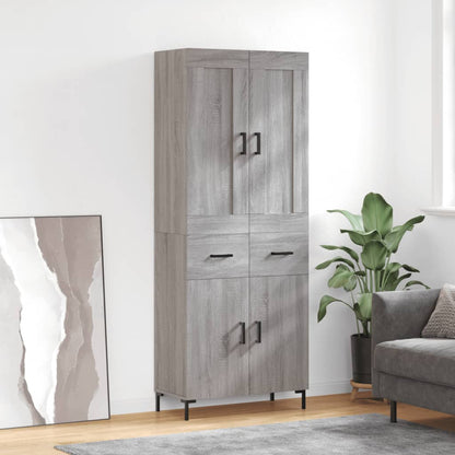 Credenza Grigio Sonoma 69,5x34x180 cm in Legno Multistrato - homemem39