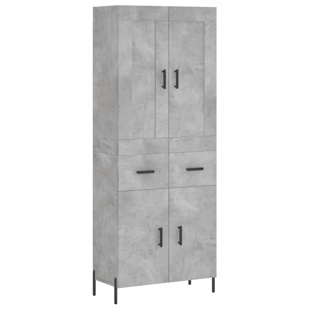 Credenza Grigio Cemento 69,5x34x180 cm in Legno Multistrato - homemem39