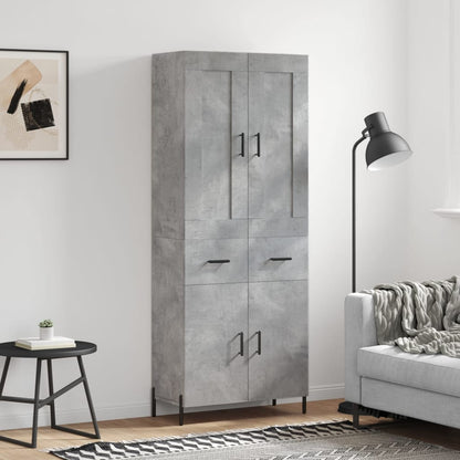 Credenza Grigio Cemento 69,5x34x180 cm in Legno Multistrato - homemem39