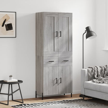 Credenza Grigio Sonoma 69,5x34x180 cm in Legno Multistrato - homemem39