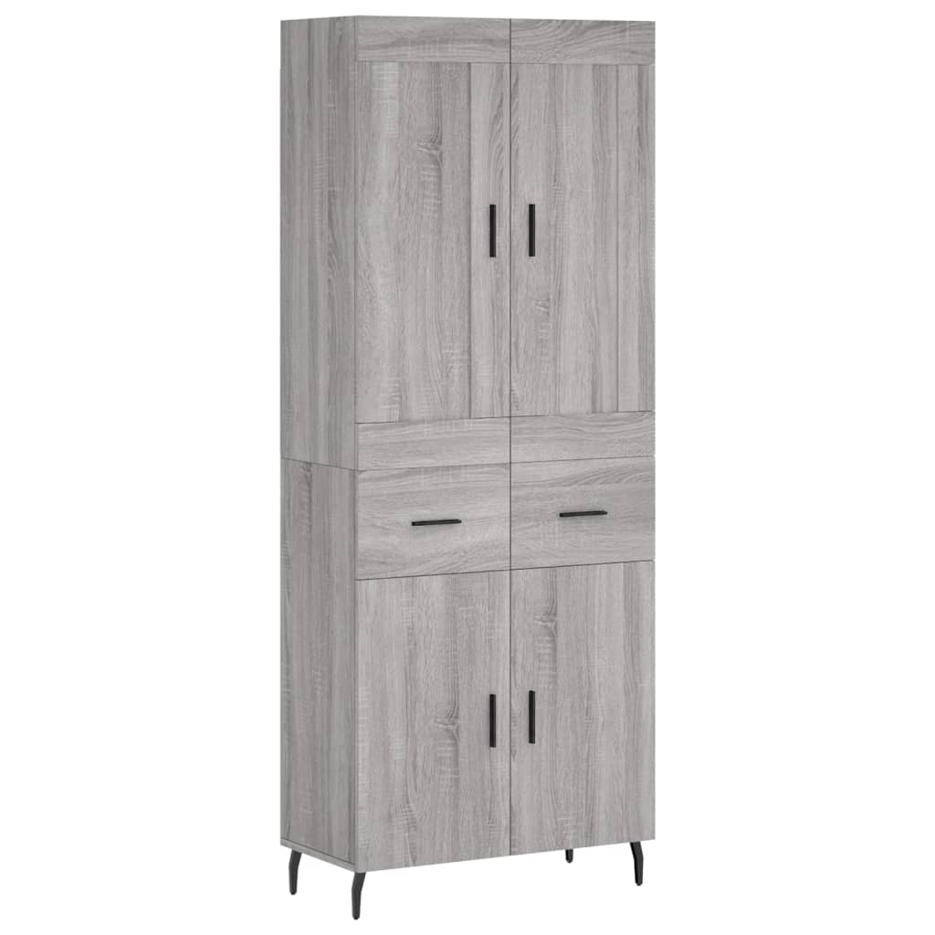 Credenza Grigio Sonoma 69,5x34x180 cm in Legno Multistrato - homemem39