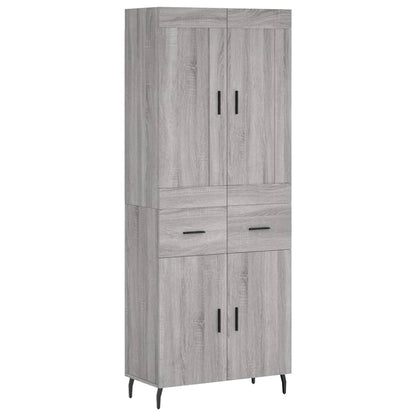 Credenza Grigio Sonoma 69,5x34x180 cm in Legno Multistrato - homemem39