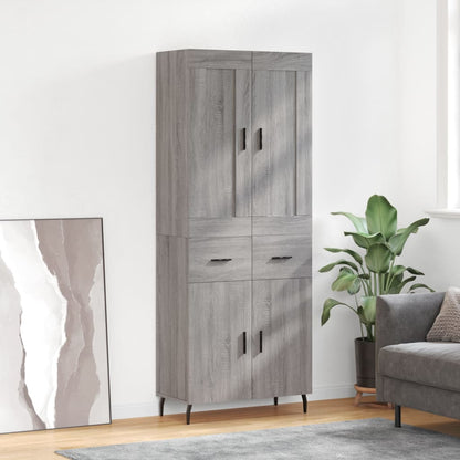 Credenza Grigio Sonoma 69,5x34x180 cm in Legno Multistrato - homemem39