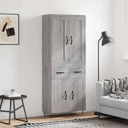 Credenza Grigio Sonoma 69,5x34x180 cm in Legno Multistrato - homemem39