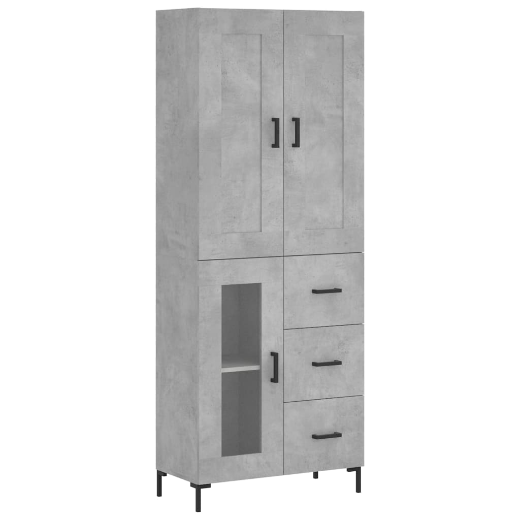 Credenza Grigio Cemento 69,5x34x180 cm in Legno Multistrato - homemem39