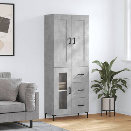 Credenza Grigio Cemento 69,5x34x180 cm in Legno Multistrato - homemem39