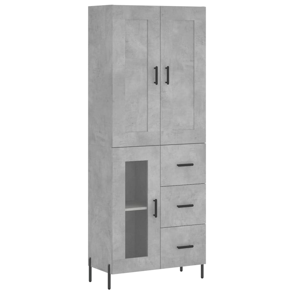 Credenza Grigio Cemento 69,5x34x180 cm in Legno Multistrato - homemem39