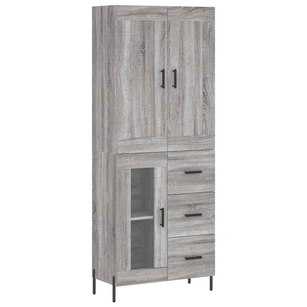Credenza Grigio Sonoma 69,5x34x180 cm in Legno Multistrato - homemem39