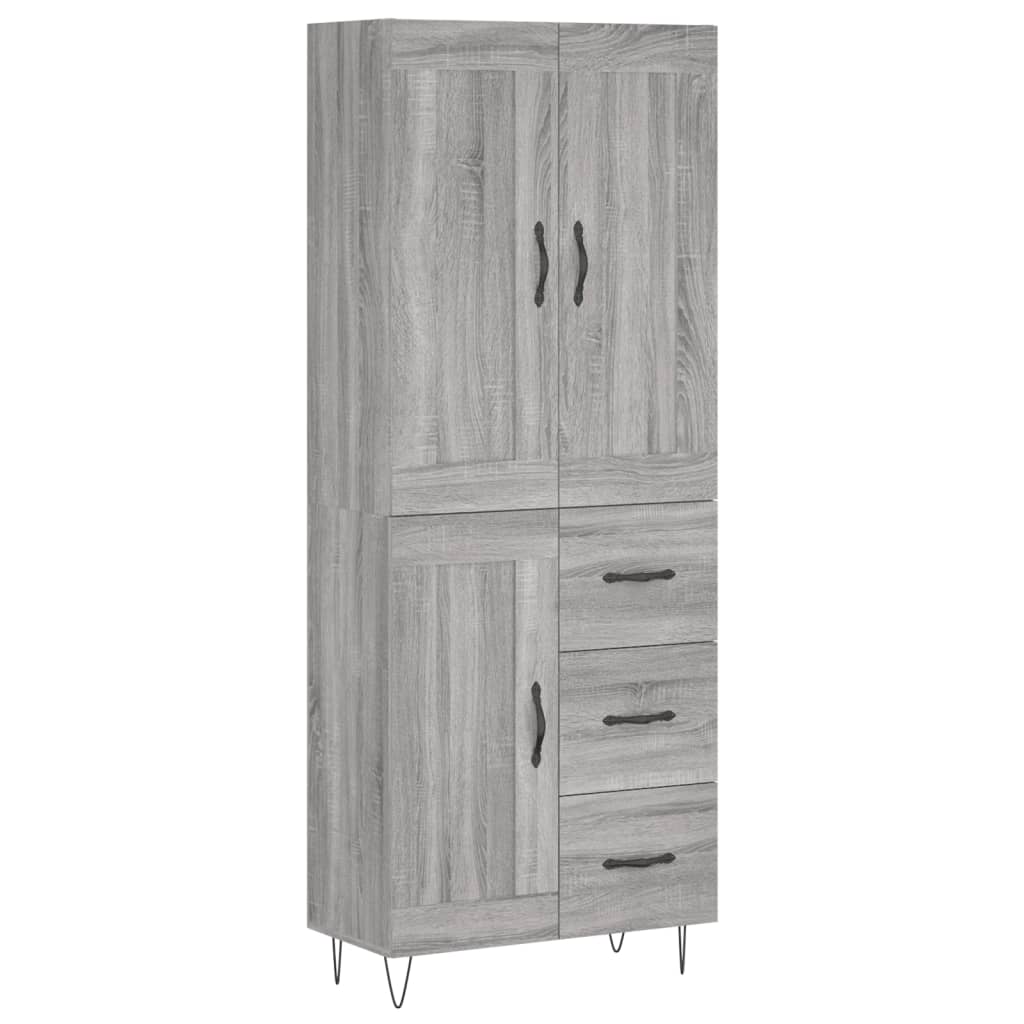 Credenza Grigio Sonoma 69,5x34x180 cm in Legno Multistrato - homemem39