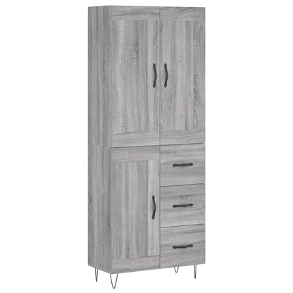 Credenza Grigio Sonoma 69,5x34x180 cm in Legno Multistrato - homemem39