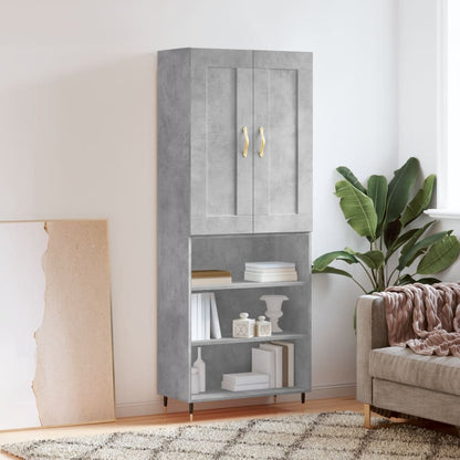 Credenza Grigio Cemento 69,5x34x180 cm in Legno Multistrato - homemem39