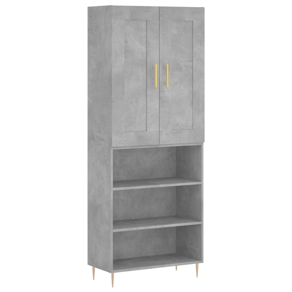 Credenza Grigio Cemento 69,5x34x180 cm in Legno Multistrato - homemem39