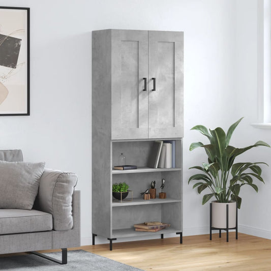 Credenza Grigio Cemento 69,5x34x180 cm in Legno Multistrato - homemem39