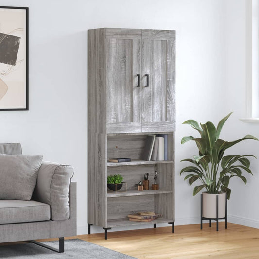 Credenza Grigio Sonoma 69,5x34x180 cm in Legno Multistrato - homemem39