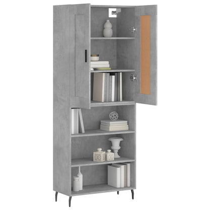 Credenza Grigio Cemento 69,5x34x180 cm in Legno Multistrato - homemem39