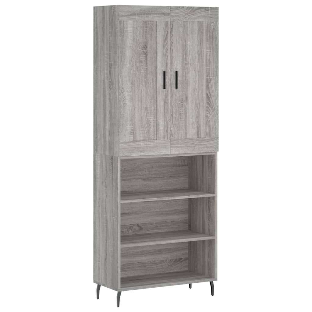 Credenza Grigio Sonoma 69,5x34x180 cm in Legno Multistrato - homemem39