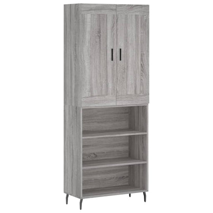 Credenza Grigio Sonoma 69,5x34x180 cm in Legno Multistrato - homemem39