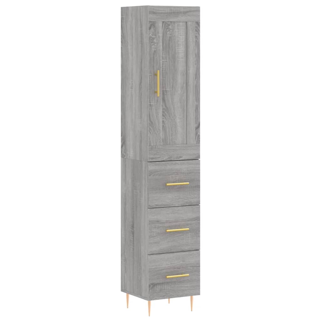 Credenza Grigio Sonoma 34,5x34x180 cm in Legno Multistrato - homemem39