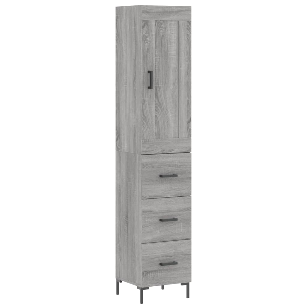 Credenza Grigio Sonoma 34,5x34x180 cm in Legno Multistrato - homemem39