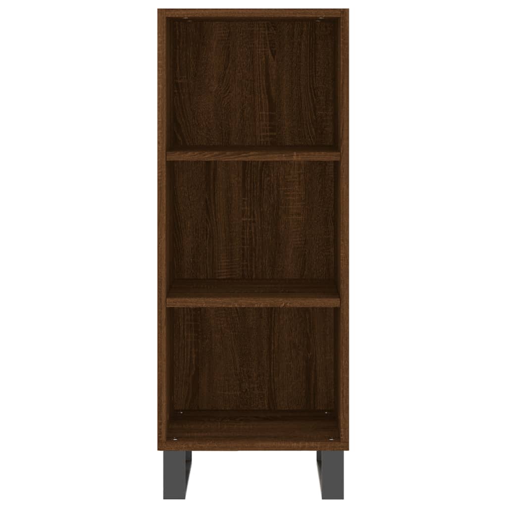 Credenza Rovere Marrone 34,5x34x180 cm in Legno Multistrato