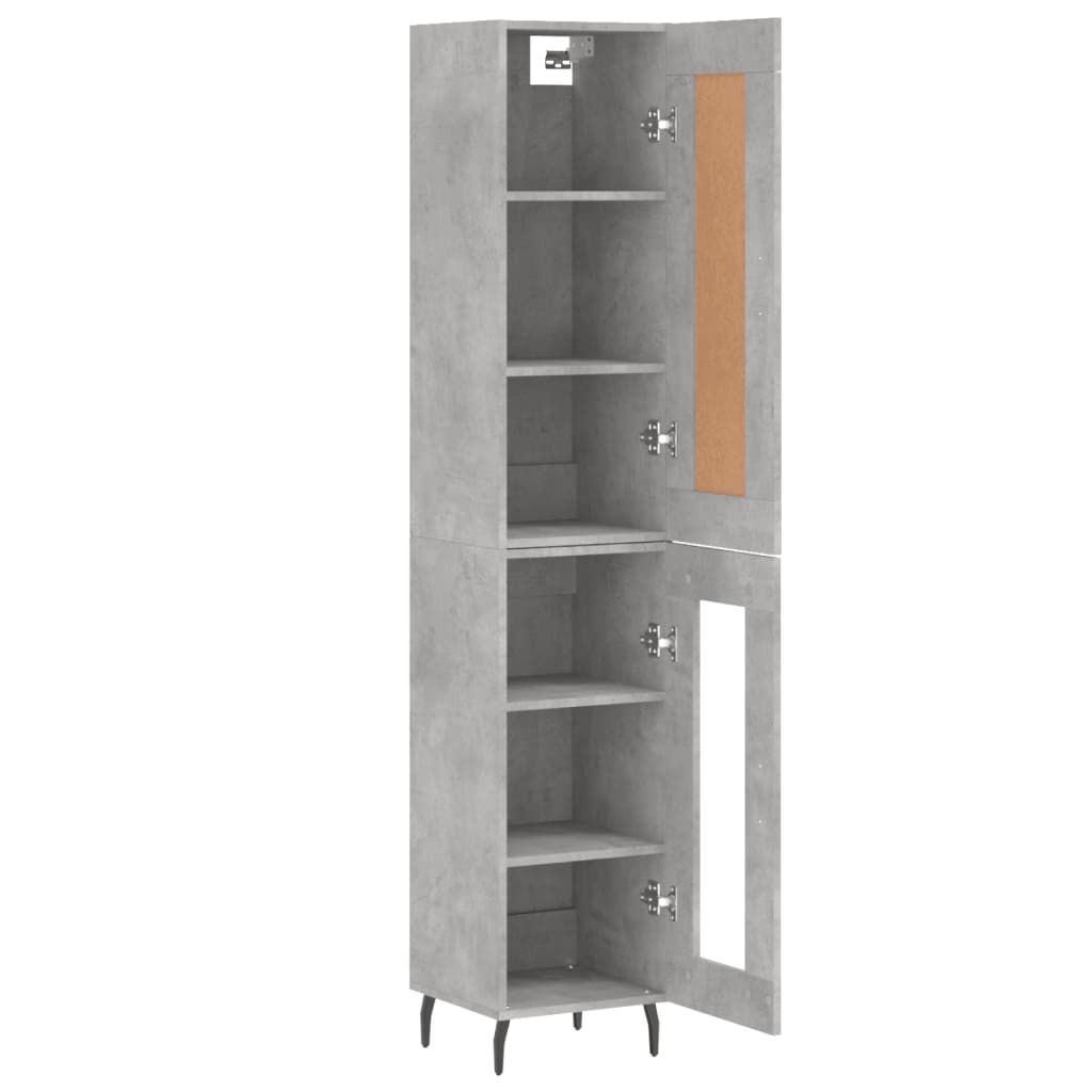 Credenza Grigio Cemento 34,5x34x180 cm in Legno Multistrato - homemem39