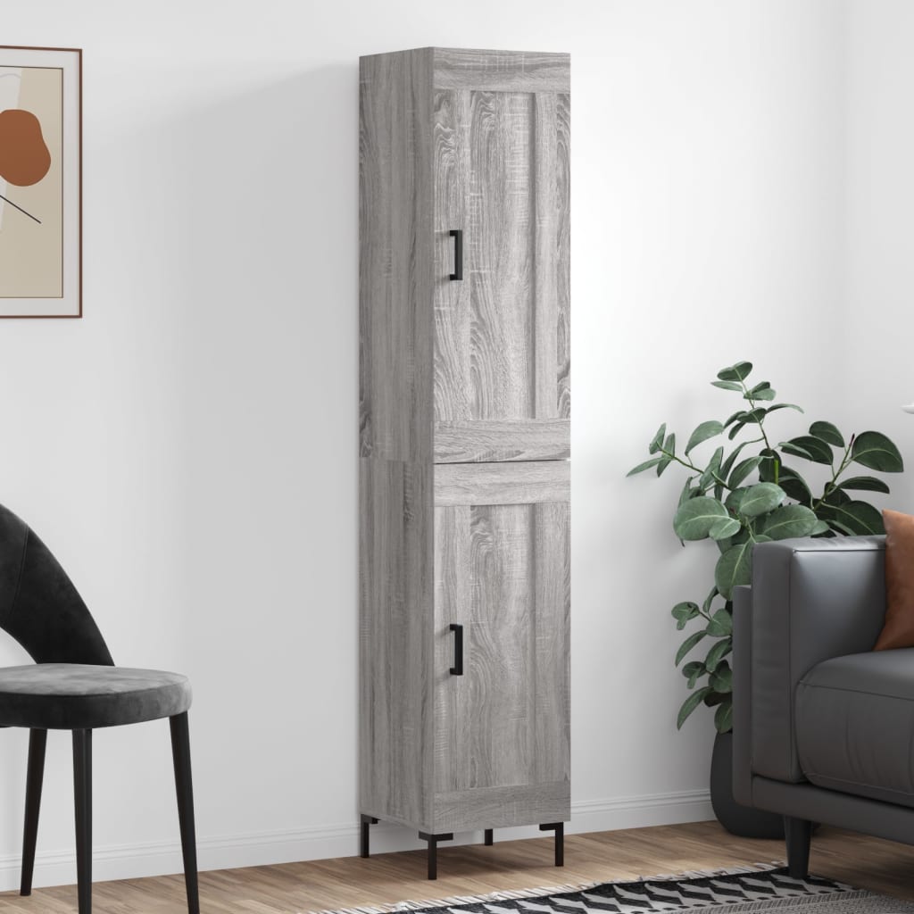 Credenza Grigio Sonoma 34,5x34x180 cm in Legno Multistrato - homemem39