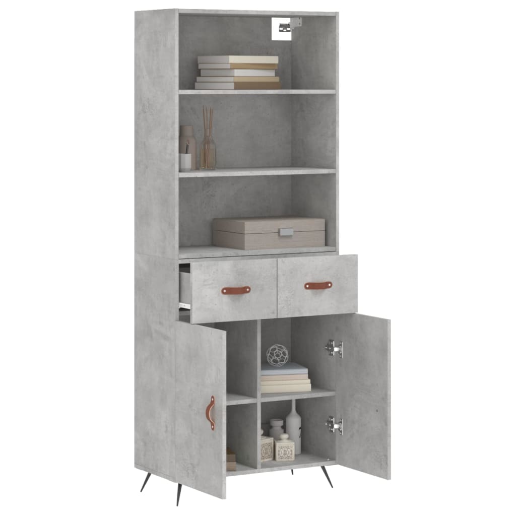 Credenza Grigio Cemento 69,5x34x180 cm in Legno Multistrato - homemem39