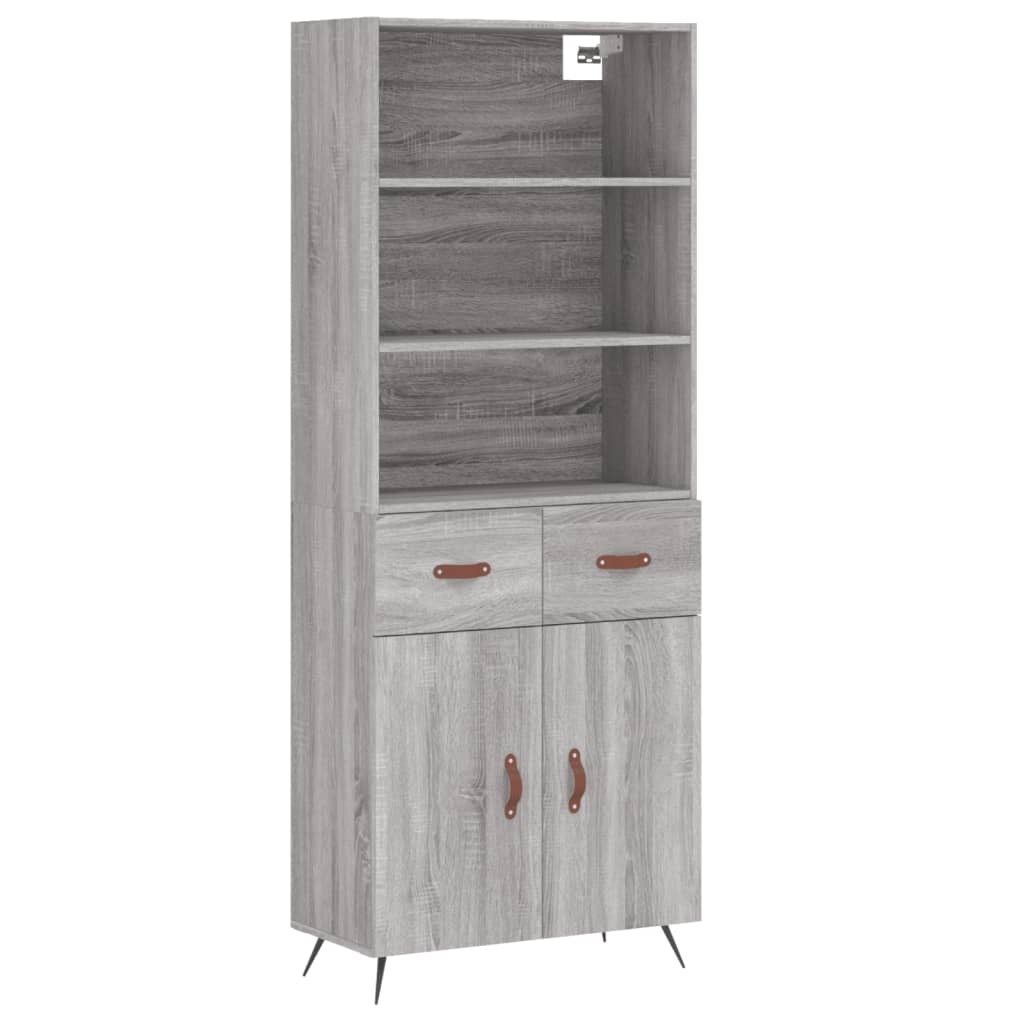 Credenza Grigio Sonoma 69,5x34x180 cm in Legno Multistrato - homemem39