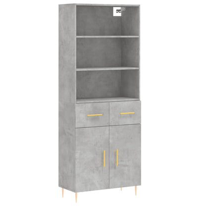 Credenza Grigio Cemento 69,5x34x180 cm in Legno Multistrato - homemem39