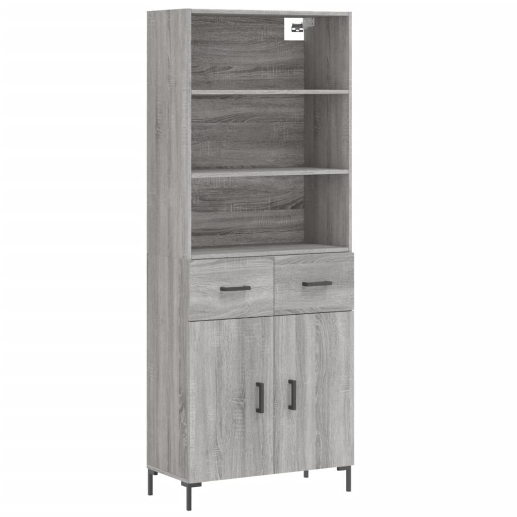 Credenza Grigio Sonoma 69,5x34x180 cm in Legno Multistrato - homemem39