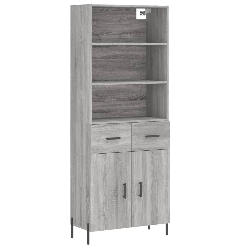 Credenza Grigio Sonoma 69,5x34x180 cm in Legno Multistrato - homemem39
