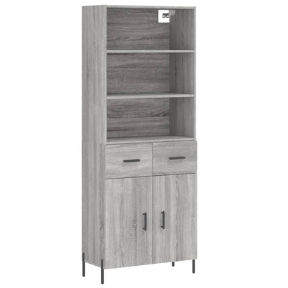 Credenza Grigio Sonoma 69,5x34x180 cm in Legno Multistrato - homemem39