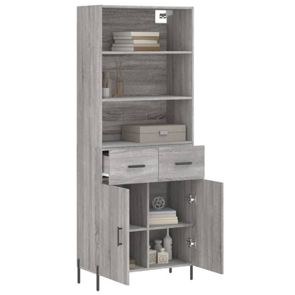 Credenza Grigio Sonoma 69,5x34x180 cm in Legno Multistrato - homemem39