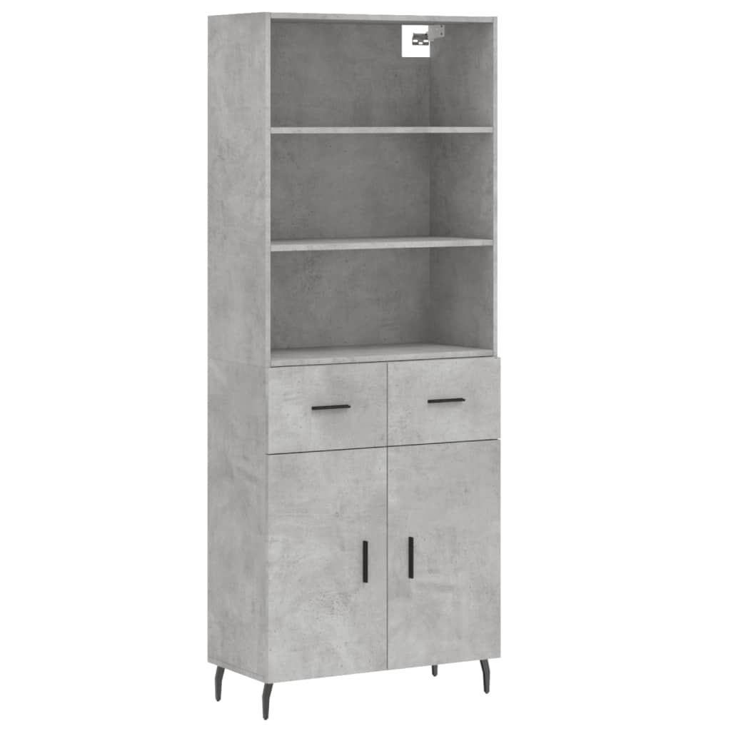 Credenza Grigio Cemento 69,5x34x180 cm in Legno Multistrato - homemem39