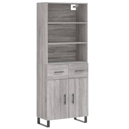 Credenza Grigio Sonoma 69,5x34x180 cm in Legno Multistrato - homemem39