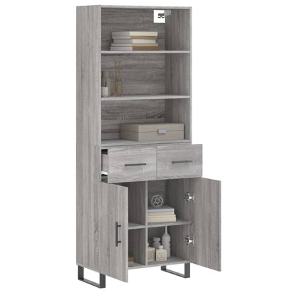 Credenza Grigio Sonoma 69,5x34x180 cm in Legno Multistrato - homemem39