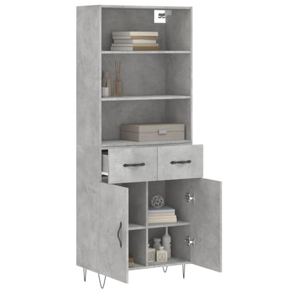 Credenza Grigio Cemento 69,5x34x180 cm in Legno Multistrato - homemem39
