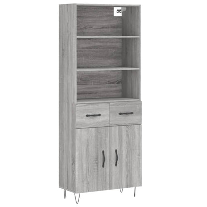 Credenza Grigio Sonoma 69,5x34x180 cm in Legno Multistrato - homemem39