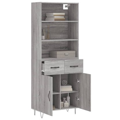Credenza Grigio Sonoma 69,5x34x180 cm in Legno Multistrato - homemem39