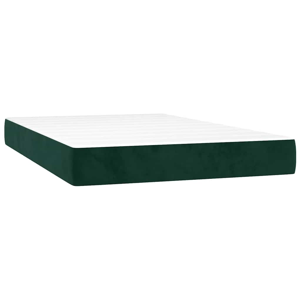 Giroletto a Molle con Materasso Verde Scuro 120x200 cm Velluto