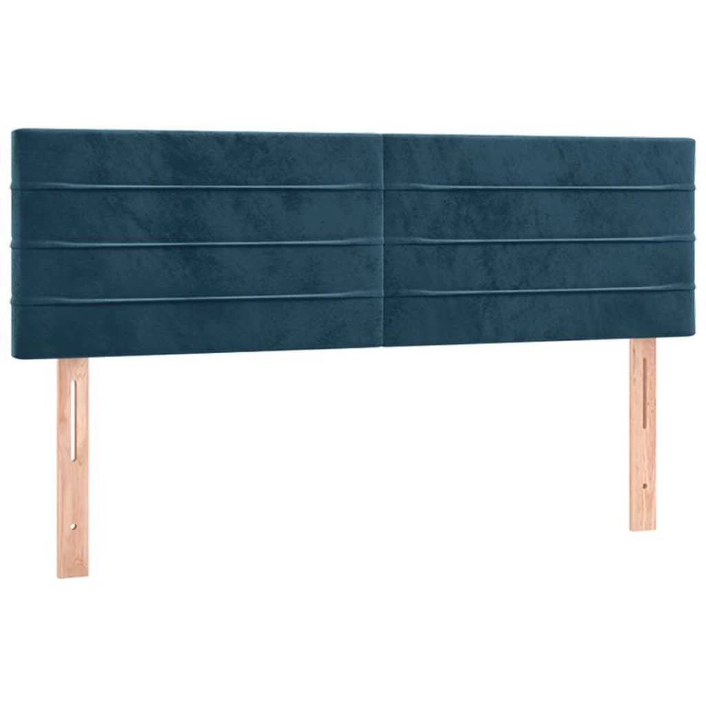Giroletto a Molle con Materasso Blu Scuro 140x190 cm in Velluto