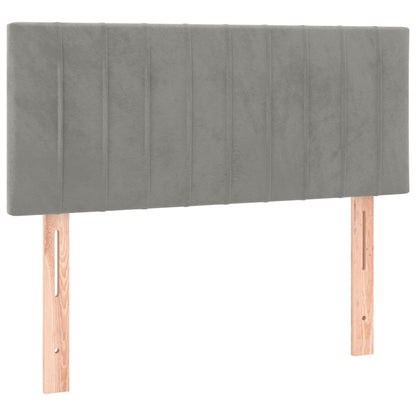 Giroletto a Molle con Materasso Grigio Chiaro 90x200 cm Velluto