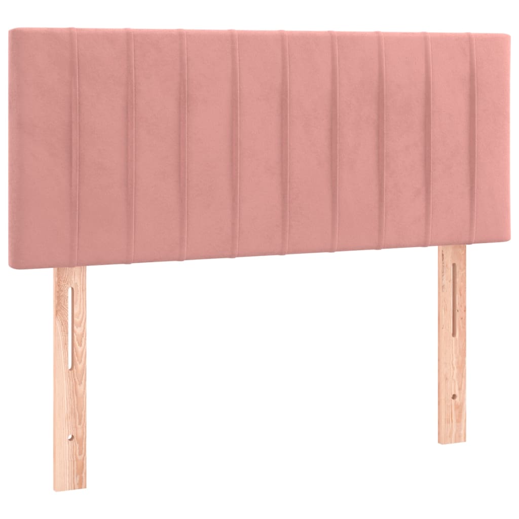 Giroletto a Molle con Materasso Rosa 90x200 cm in Velluto