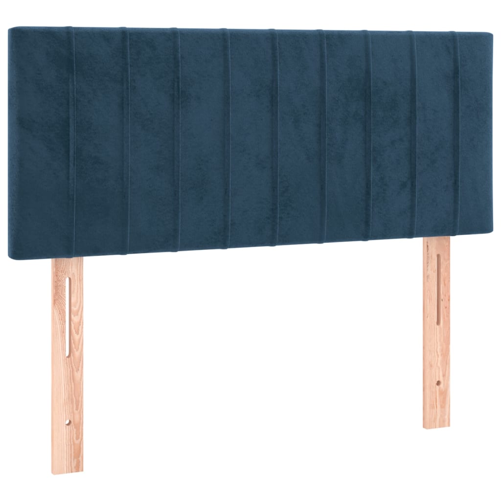Giroletto a Molle con Materasso Blu Scuro 100x200 cm in Velluto