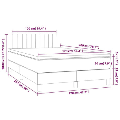 Giroletto a Molle con Materasso Blu Scuro 120x200 cm in Velluto | homemem39