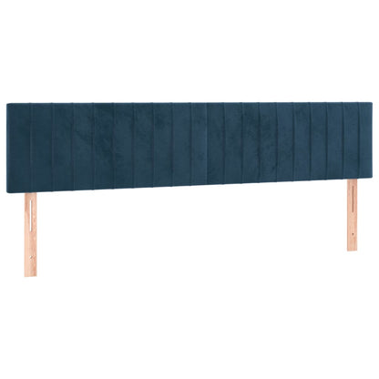 Giroletto a Molle con Materasso Blu Scuro 160x200 cm in Velluto