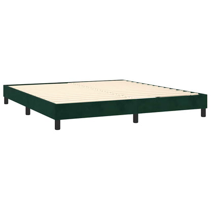 Giroletto a Molle con Materasso Verde Scuro 180x200 cm Velluto