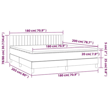 Giroletto a Molle con Materasso Blu Scuro 180x200 cm in Velluto | homemem39
